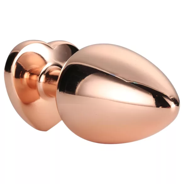 Gleaming Love - buttplug aluminium hartvormige steen - M - roségoud