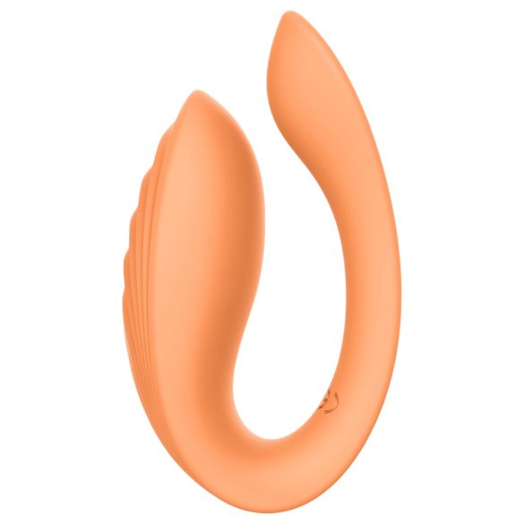 Glam - oplaadbare, afstandsbediende partnervibrator (oranje)