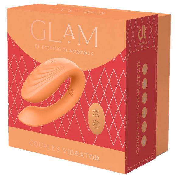 Glam - oplaadbare, afstandsbediende partnervibrator (oranje)