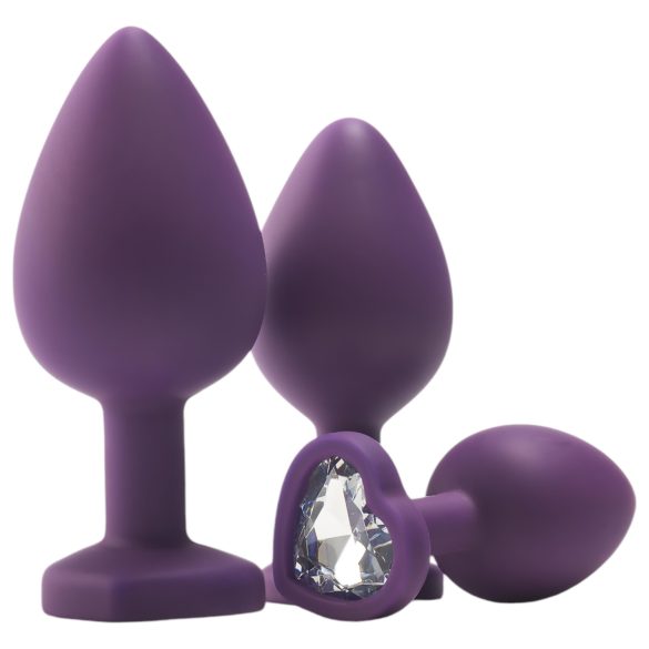 Flirts - anale training set - set van 3 buttplugs - siliconen paars