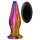 Glamour Glas - kegelvormige, kleurrijke, glazen anale vibrator met radiofunctie