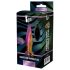 Glamour Glas - kegelvormige, kleurrijke, glazen anale vibrator met radiofunctie