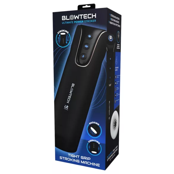 Dreamtoys Blowtech Tight Grip - vibrerende masturbator - zwart