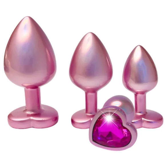 Dreamtoys Gleaming Love - hartvormige buttplugset (roze)