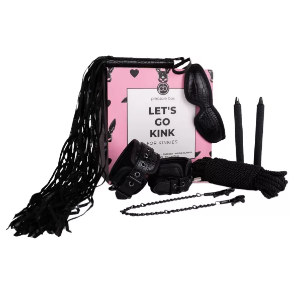 Pleasure Box Let's Go Kink - bondage set - 6-delig - accessoires