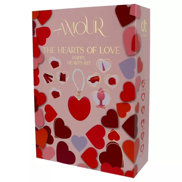 Dreamtoys Amour - hartvormige vibrator cadeauset (rood)