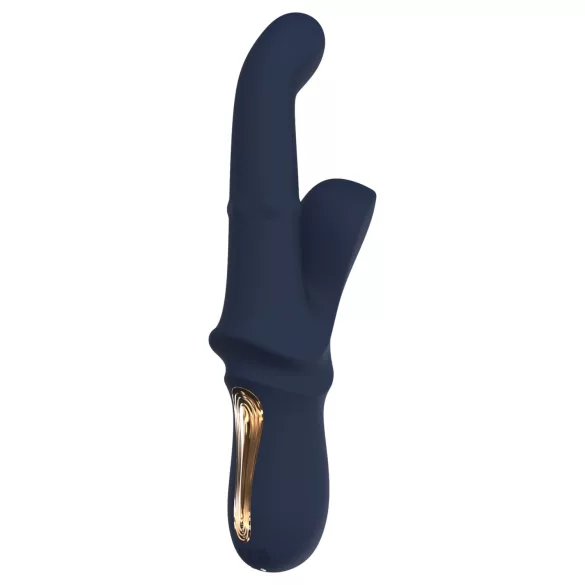 Goddess Iris - parelversierde vibrator met clitorisstimulator (blauw)
