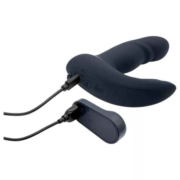 Dreamtoys Pulz - stotende anaalvibrator met afstandsbediening (blauw)