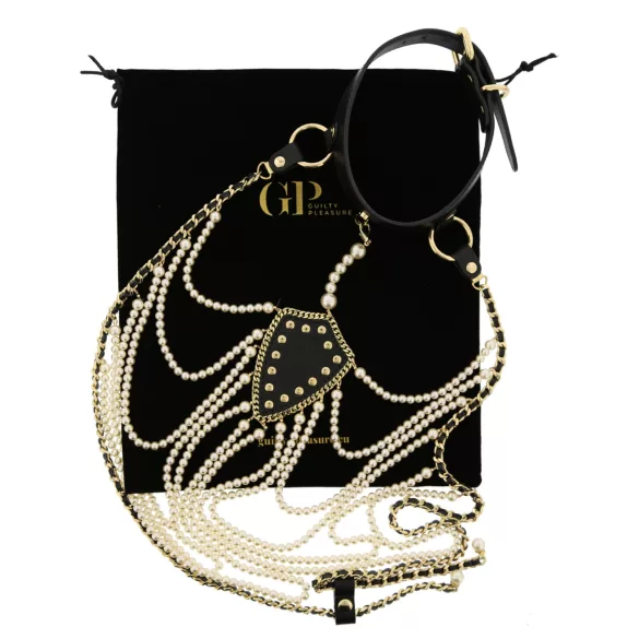 Guilty Pleasure Allure - halsband en bodychain set (zwart)