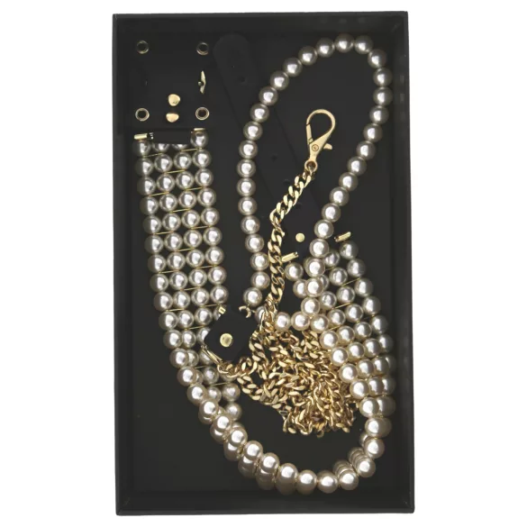 Allure - choker met parels en halsband - zwart