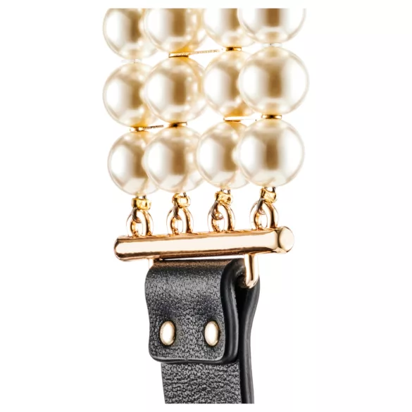 Allure - choker met parels en halsband - zwart