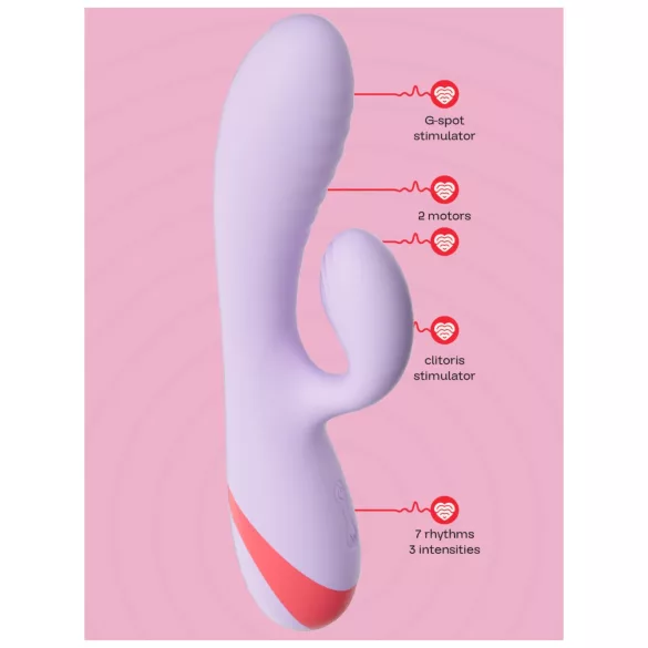 Dreamtoys Love Signal - vibrator met clitorisstimulator (paars)