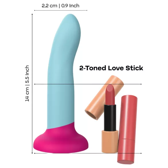 Dreamtoys Love Signal - tweekleurige siliconen dildo klein (blauw)