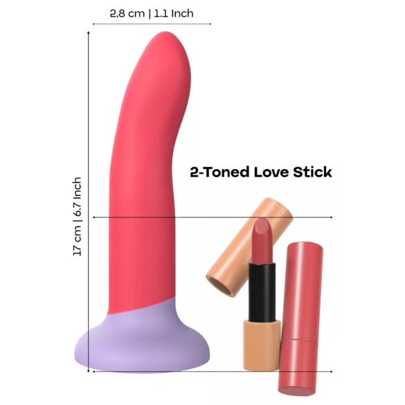 Dreamtoys Love Signal - tweekleurige siliconen dildo medium (rood)