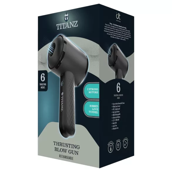 Titanz Thrusting Blow Gun - automatische masturbator (zwart)