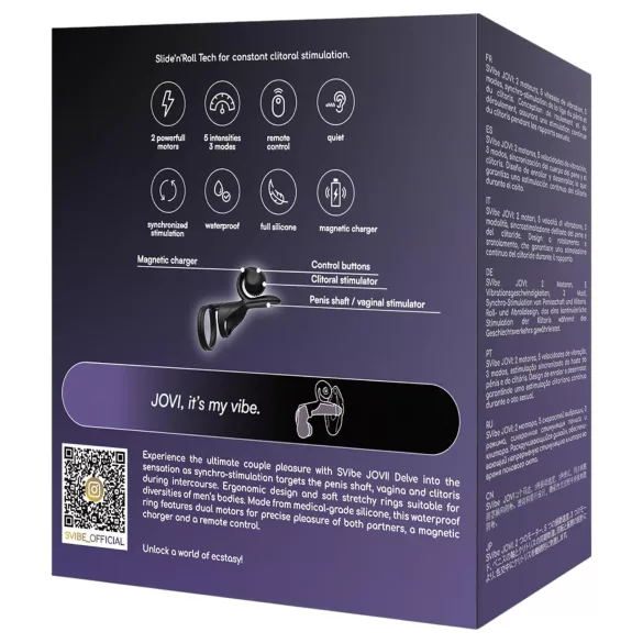 Snail Vibe Jovi - penisring en partner vibrator - zwart