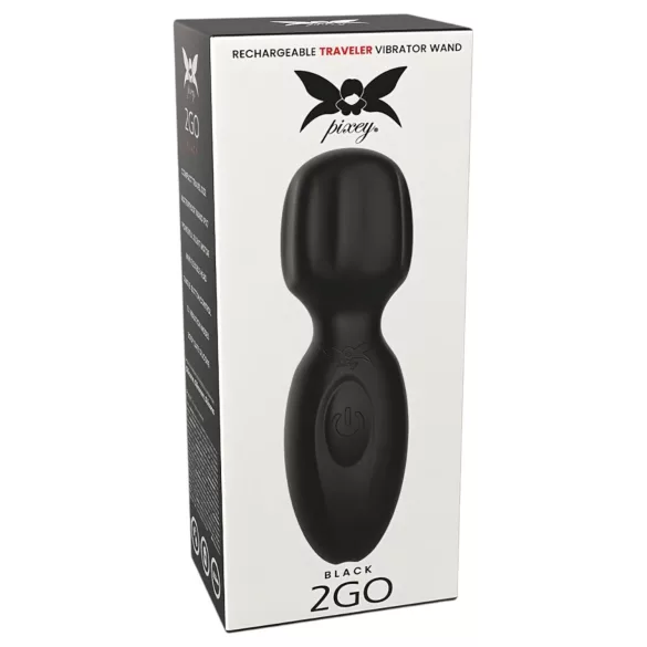 Pixey 2GO - oplaadbare mini-massagevibrator (zwart)