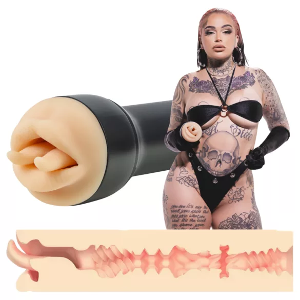 Kiiroo Feel Leigh Raven - kunstmond met gespleten tong (naturel)