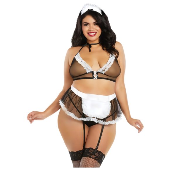 Dreamgirls Maid Plus Size Sheer Mesh - Dienstmeisje Outfit (XL-XXL)