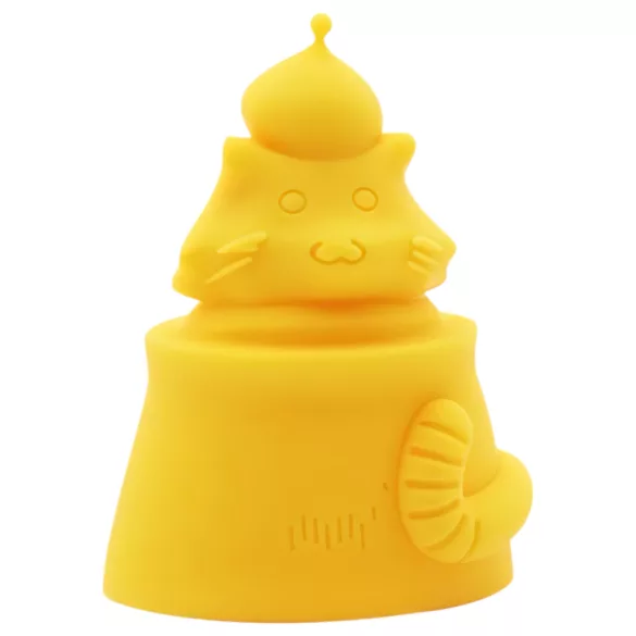 Magic Motion Elizabeth - vibro-ei met siliconen kattenhoes - geel