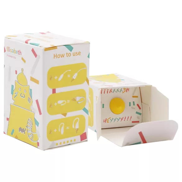 Magic Motion Elizabeth - vibro-ei met siliconen kattenhoes - geel
