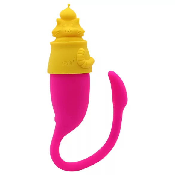 Magic Motion Elizabeth - vibro-ei met siliconen kattenhoes - geel