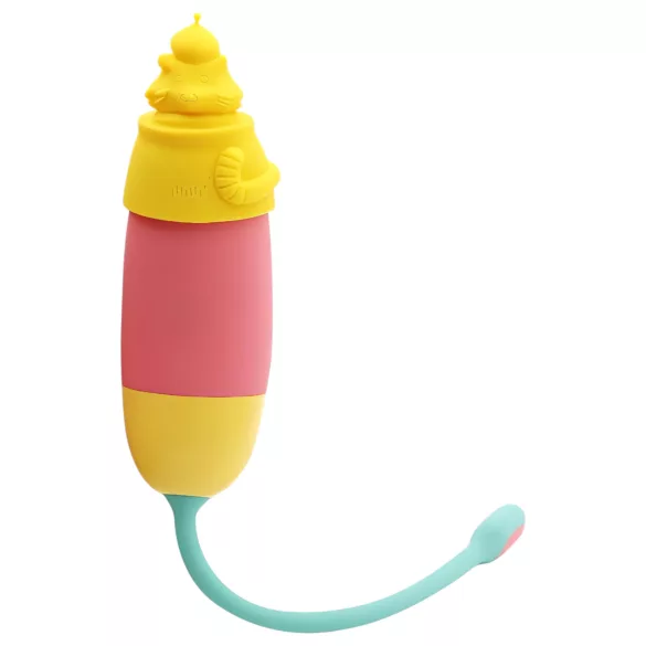 Magic Motion Elizabeth - vibro-ei met siliconen kattenhoes - geel