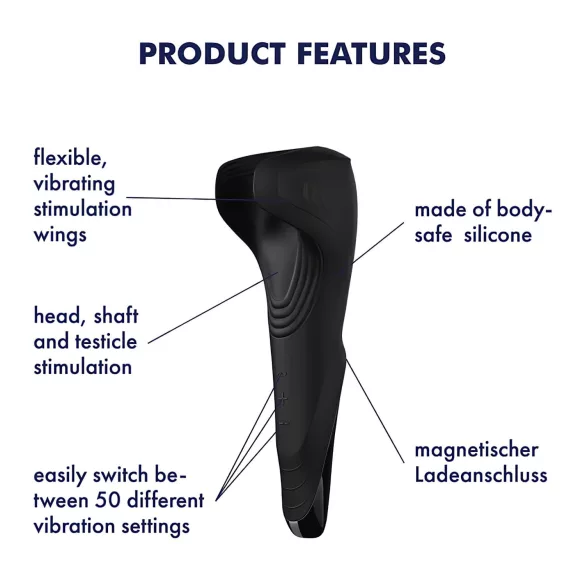 Satisfyer Men Wand - oplaadbare, waterdichte eikelvibrator (zwart)