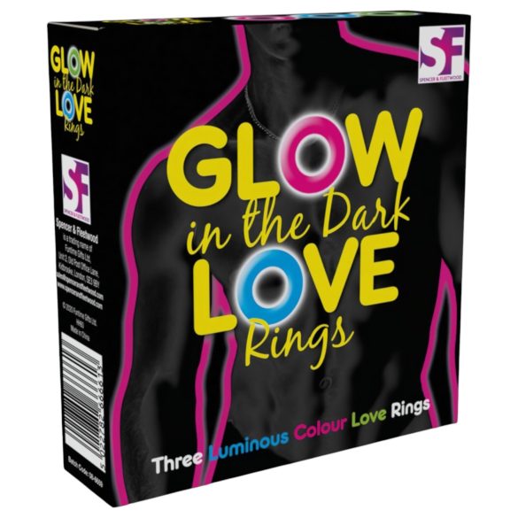Love Rings - penisringen set - oplichtend in het donker - 3 stuks