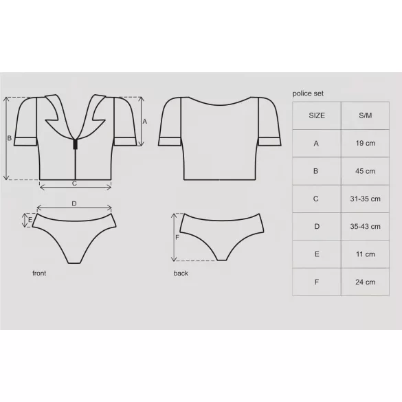 Obsessive Police - politie kostuum set - dames - maat S/M