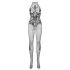Obsessive - catsuit met patroon - halternek - netstof - zwart - S-L