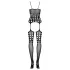 Obsessive G310 - lingerie set - stippen en netstof - zwart (S-L)