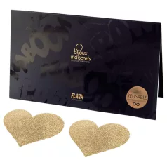   Bijoux Indiscrets Flash - glinsterende hartvormige tepelstickers (goud)