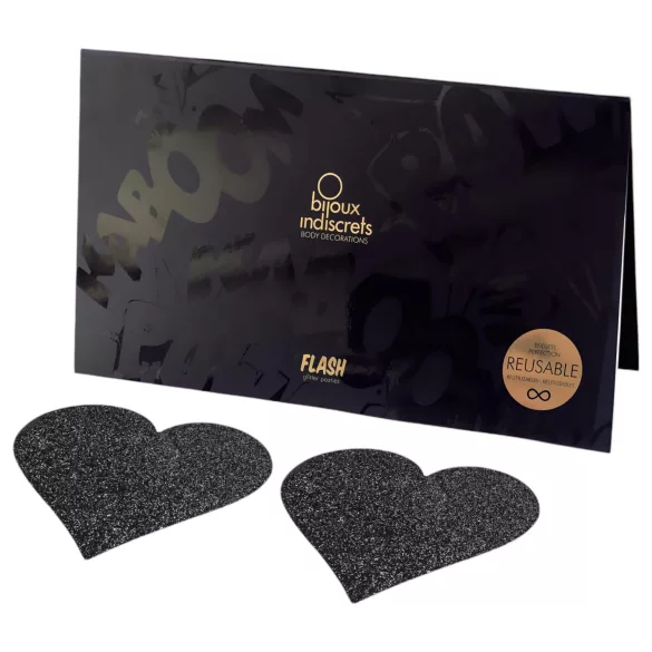 Bijoux Indiscrets - Tepelstickers hartvormig - zwart