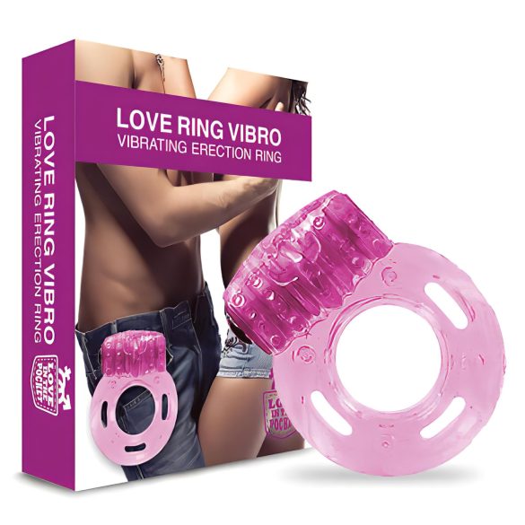 Liefde in de Pocket - eenmalig vibrerende penisring (roze)