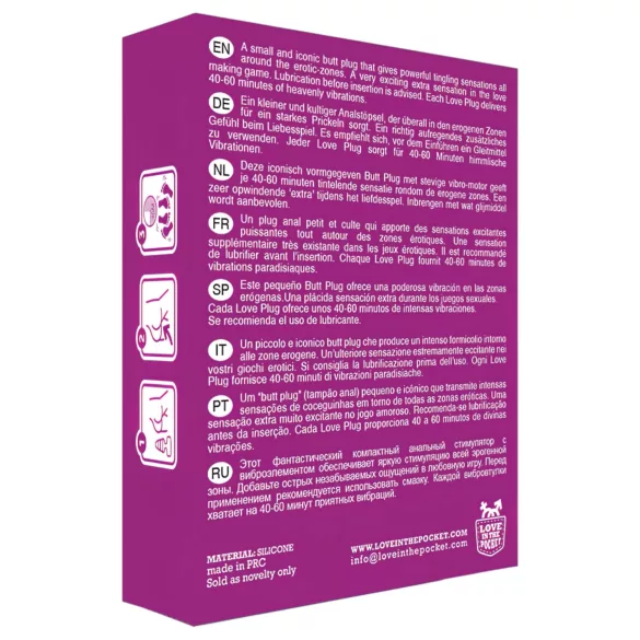 Love Plug - mini vibrerende buttplug - zwart