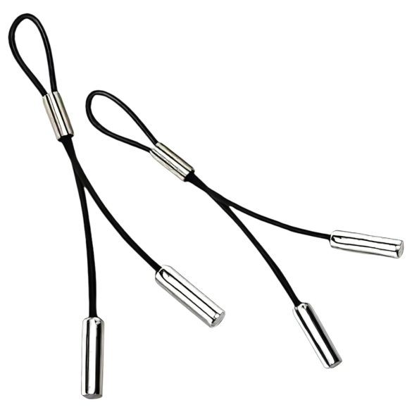 Crave - Echtleren tepelversiering met stalen hangers (1 paar)