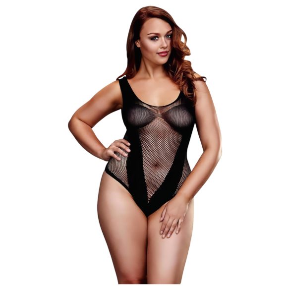 BACI Plus Size - verleidelijke netstof body - zwart (XL-XXL)