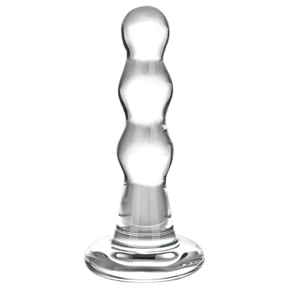 GLAS - Golvend glazen anale dildo (transparant)