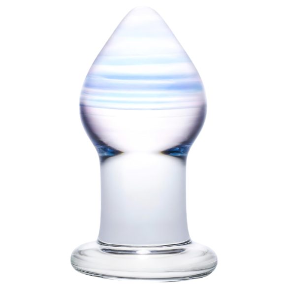 GLAS Amethyst Rain - glazen anaalplug (doorzichtig paars)