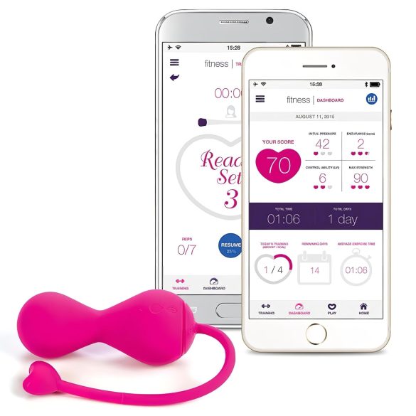 LOVELIFE BY OHMIBOD - KRUSH - Slimme, oplaadbare duo-kegelballen (roze)
