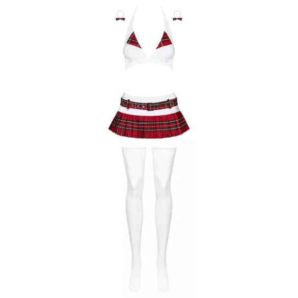 Obsessive Schooly - sexy schoolgirl kostuum set - 6-delig - verkleedkleding - L/XL