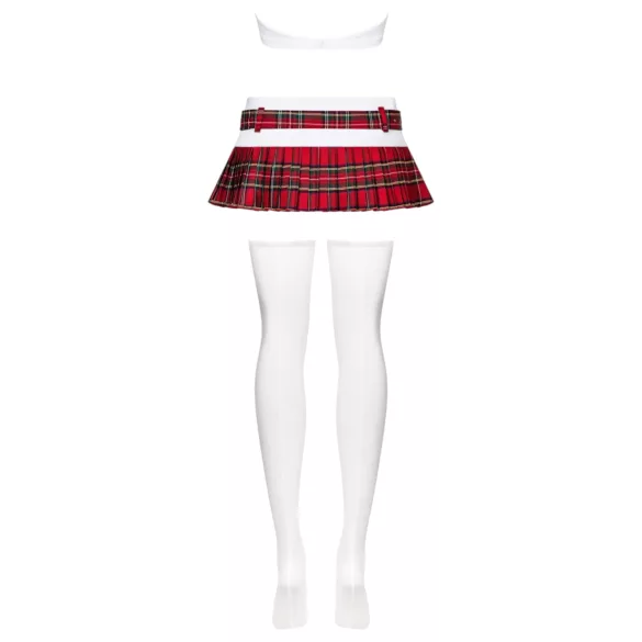 Obsessive Schooly - sexy schoolgirl kostuum set - 6-delig - verkleedkleding - L/XL