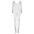 Obsessive - open net catsuit met lange mouwen - zwart - S/L