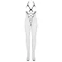 Obsessive - open kruis catsuit - halternek netstof - zwart (S-L)