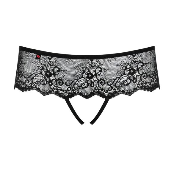 Obsessive Merossa - open string met strass - zwart