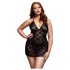 BACI Plus Size - Halter Babydoll van Kant - Zwart (XL-XXL)