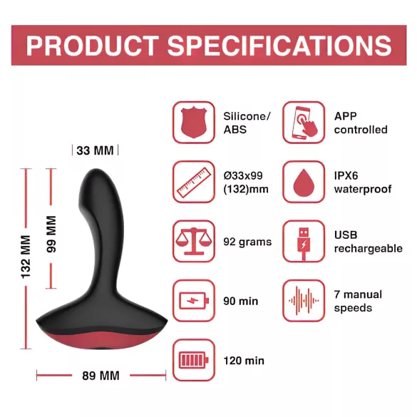 Magic Motion Solstice - prostaat vibrator - oplaadbaar - zwart