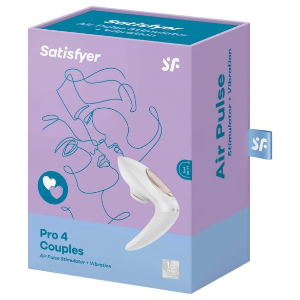Satisfyer Pro 4 Couples - oplaadbare luchtdrukvibrator voor koppels (wit)