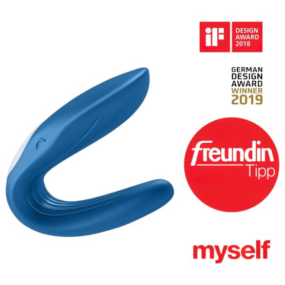 Satisfyer Double Whale - duo vibrator met 2 motoren - siliconen - blauw